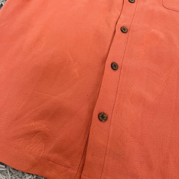 Tommy Bahama Men’s Button Down Isles Silk Camp orange Size M - Picture 6 of 13